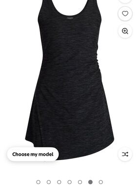 Athletic Works Black Heather Tank Dress with built-in shorts that have pockets